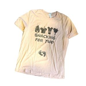 Large Bella canvas snacking for two pregnancy Disney shirt • lightly loved